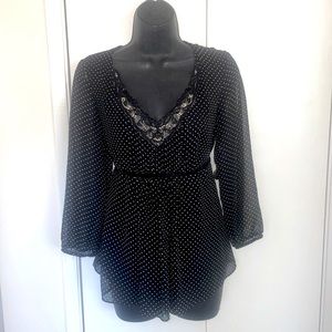 Vintage Y2k Motherhood black & polka dot puff long sleeves